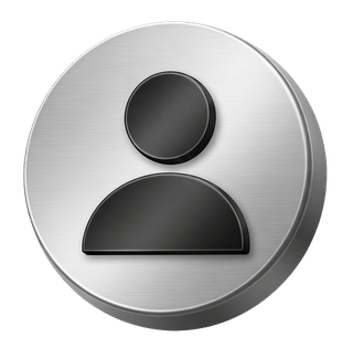 Icône 3D décorative en argent représentant un avatar utilisateur sur la page FAQ